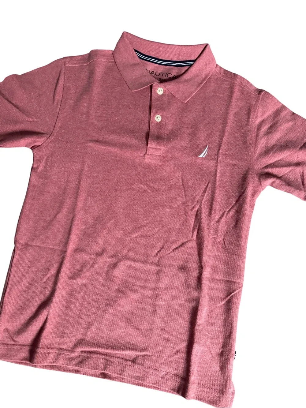😎NWT Nautica Boys Youth Kids Pink Preppy Classic Short Sleeve Polo Shirt | 10